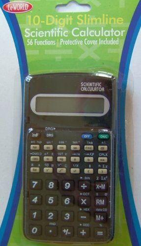 LeWorld 10-Digit, 56 Function Scientific Calculator w/ 1 Year Warranty- Black