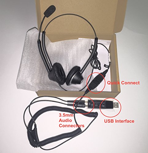 Jabra Biz1900 Duo Triple Play: Dual Audio Headset w/Quick Connect, 3.5mm jacks, and USB Connector