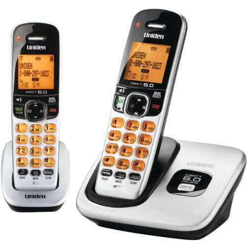 UNIDEN D1760-2 DECT CORDLESS PHONE WITH CALLER ID (2-HANDSET SYSTEM; SILVER) [D1760-2] -