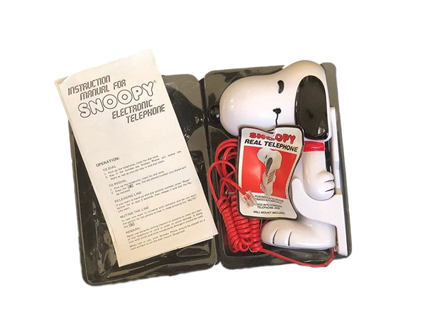 Snoopy Real Telephone: 1985 Vintage Corded Pushbutton Phone