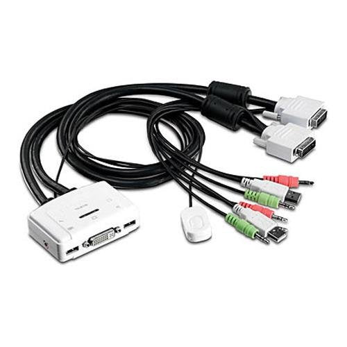 TRENDnet 2-Port DVI USB Type A KVM Switch and Cable Kit with Audio, TK-214i