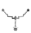 Humanscale M/Flex Dual Monitor Arm, Silver with White Trim, Clamp Mount
