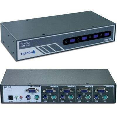 TRENDnet TK-403KR TK 403KR - KVM / audio switch - PS/2 - 4 x KVM / audio - 1 local user - rack-mountable