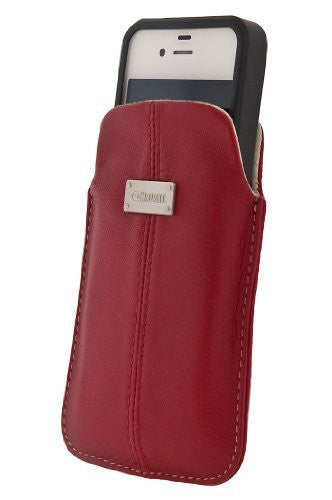 Krusell Luna XL Premium Leather Pocket Pouch for iPhone 4 / 4S (fits with Case, Cover or Bumper) and Other SmartPhones with 3.7 / 4.3 inch Screen  - Red