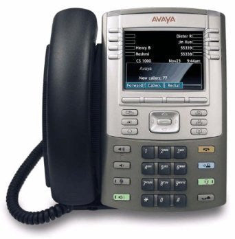 Avaya Nortel 1165E Color VOIP Phone, 6 Lines, SIP, Graphite, PoE (Optional Power Supply), Gigabit ethernet