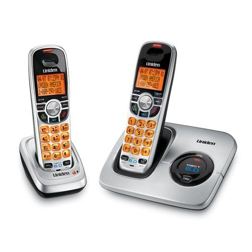 Uniden DECT 6.0 Silver Cordless Phone with Caller ID and Two Handsets (DECT1560-2)