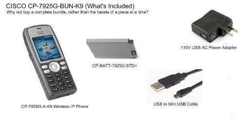 Cisco CP-7925G-BUN-K9. 7925G IP Phone + Battery + AC Charger