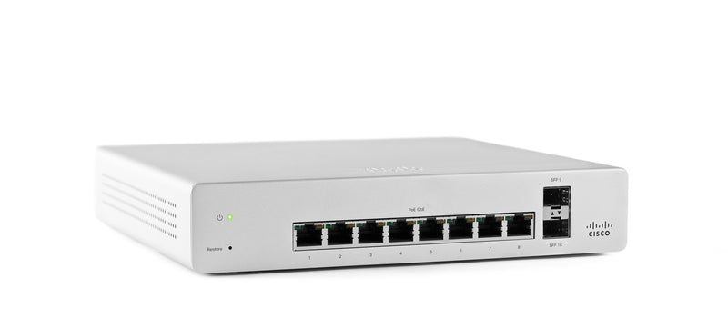 Cisco Meraki Cloud Managed Switch MS220-8P + 3yr of Enterprise Lic. and Support