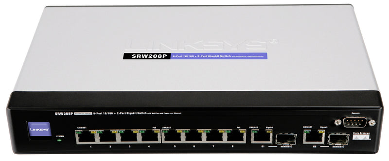 Linksys by Cisco SRW208P 8-port 10/100 Ethernet Switch - WebView/PoE